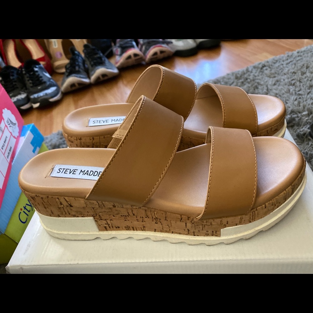 Platform slip on sandal